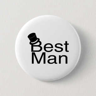 Best Man Top Hat Ronde Button 5,7 Cm