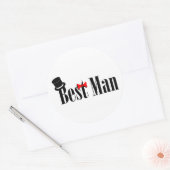 Best Man Top Hat Ronde Sticker (Envelop)