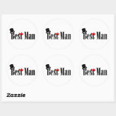 Best Man Top Hat Ronde Sticker (Vel)