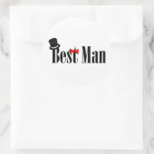 Best Man Top Hat Ronde Sticker (Tas)
