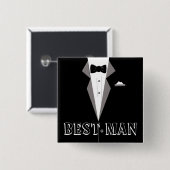 Best Man Tuxedo Art Button (Voorkant /achterkant)