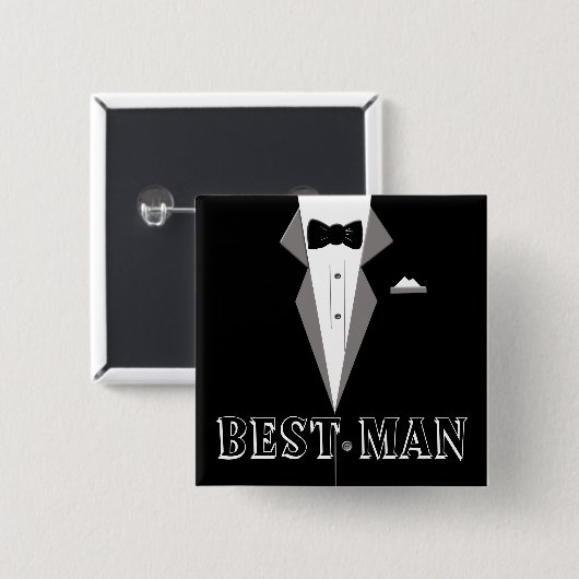 Best Man Tuxedo Art Button (Voorkant /achterkant)