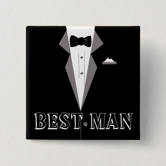 Best Man Tuxedo Art Button (Voorkant)