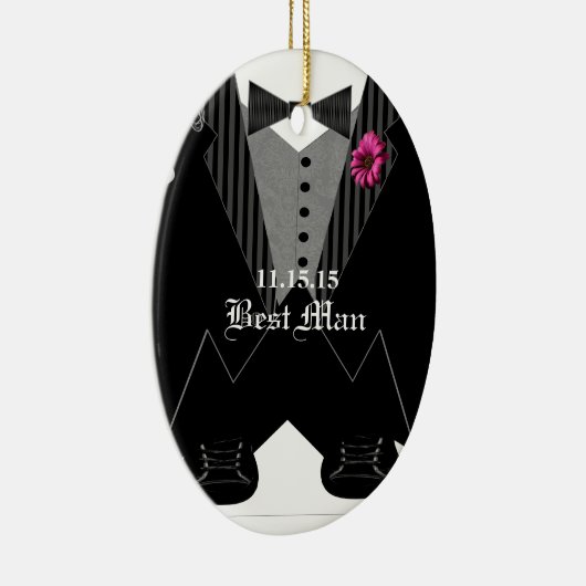 Best Man Tuxedo Wedding Holiday Ornament (Rechts)