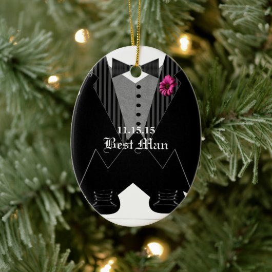 Best Man Tuxedo Wedding Holiday Ornament (Boom)