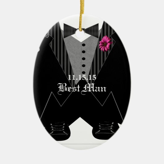 Best Man Tuxedo Wedding Holiday Ornament (Voorkant)