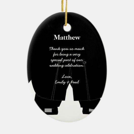 Best Man Tuxedo Wedding Holiday Ornament (Achterkant)