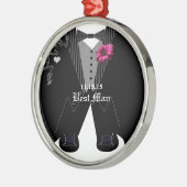 Best Man Tuxedo Wedding Holiday Ornament (Links)