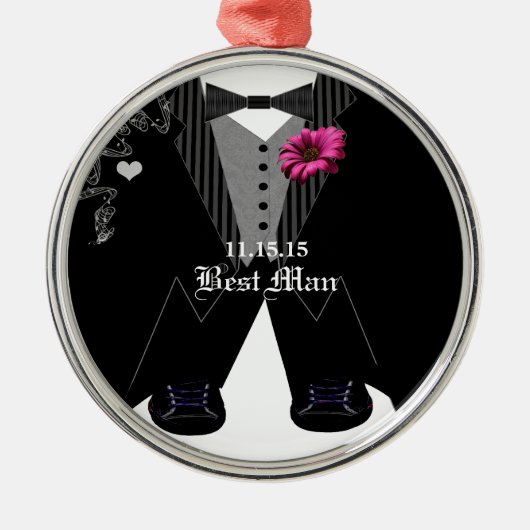 Best Man Tuxedo Wedding Holiday Ornament (Voorkant)