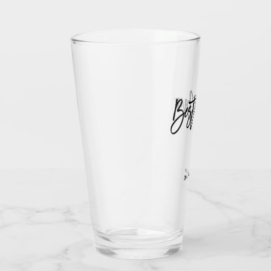 Best Man typografie/naam/zwart cadeau Glas (Rechts)