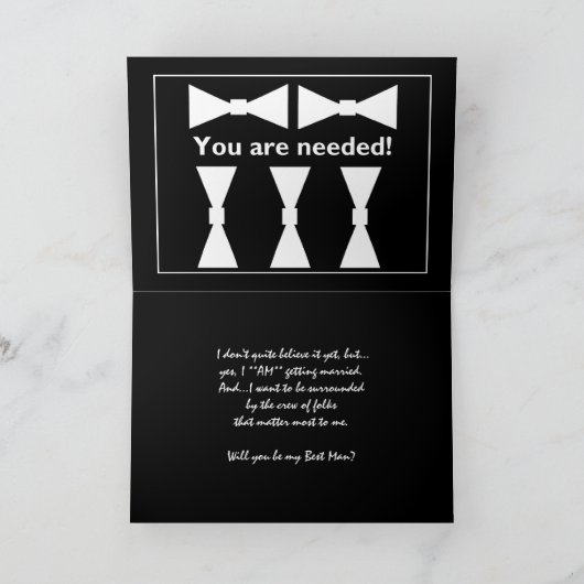 BEST Man Uitnodiging tot weddenschap met Bow-Strop (Binnen)