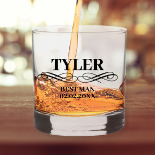 Best Man Voorstel Stijlvolle gepersonaliseerde naa Whisky Glas