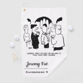 Best Man Warning to Groom at Wedding Funny Cartoon Golfhanddoek (Insitu)