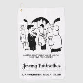 Best Man Warning to Groom at Wedding Funny Cartoon Golfhanddoek (Voorkant)