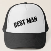 Best Man Wedding Black Trucker Pet (Voorkant)