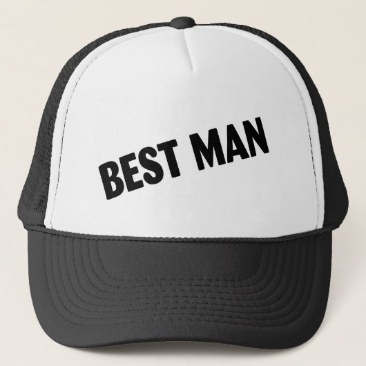 Best Man Wedding Black Trucker Pet (Voorkant)