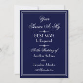 Best Man Wedding Custom Elegant Navy Blue Voorstel Kaart (Voorkant)
