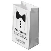 Best Man Wedding Gift Bag met Zwart Stropdas - Kle Klein Cadeauzakje (Achterkant Gekanteld)