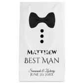 Best Man Wedding Gift Bag met Zwart Stropdas - Kle Klein Cadeauzakje (Voorkant)