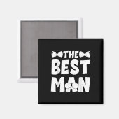Best Man Wedding Groomsmen Funny Bridal Bachelor P Magneet (Voorkant / Achterkant)