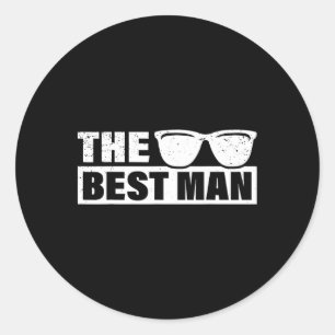 Best Man Wedding Groomsmen Funny Bridal Bachelor P Ronde Sticker