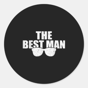 Best Man Wedding Groomsmen Funny Bridal Bachelor P Ronde Sticker