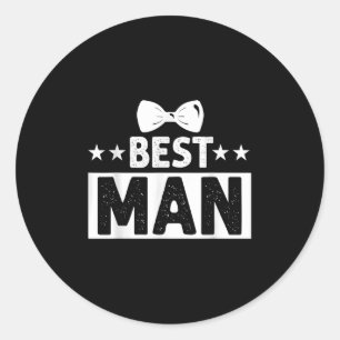 Best Man Wedding Groomsmen Funny Bridal Bachelor P Ronde Sticker