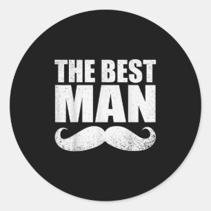 Best Man Wedding Groomsmen Funny Bridal Bachelor P Ronde Sticker