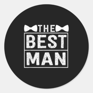 Best Man Wedding Groomsmen Funny Bridal Bachelor P Ronde Sticker