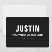 Best Man Wedding Modern Black and White Voorstel Save The Date (Voorkant / Achterkant)