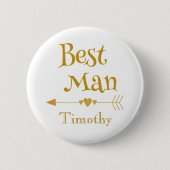Best Man Wedding Party Badge Ronde Button 5,7 Cm (Voorkant)