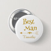 Best Man Wedding Party Badge Ronde Button 5,7 Cm (Voorkant /achterkant)