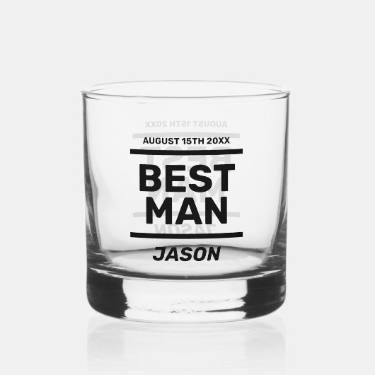 Best Man whiskey drink glasgift voor groomsmen Whisky Glas (Voorkant)