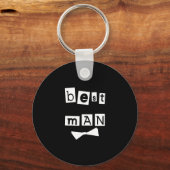 Best Man White op zwart Sleutelhanger (Voorkant)