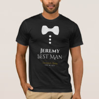 Best Man White Stropdas pret Wedding t shirt