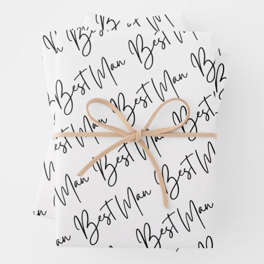 Best Man Wrapping Paper Flat Sheet Set 3 (In situ)