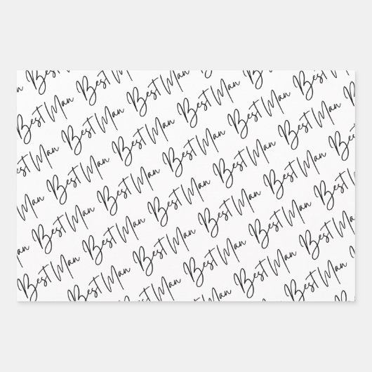 Best Man Wrapping Paper Flat Sheet Set 3 (Voorkant)