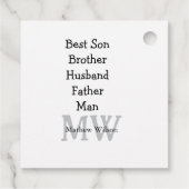 Best man zoon man man vader citaten toevoegen naam bedankjes labels (Achterkant)