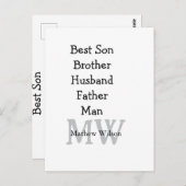 Best man zoon man man vader citaten toevoegen naam briefkaart (Voorkant / Achterkant)