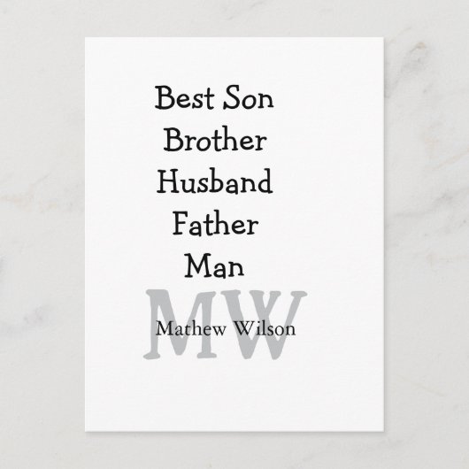 Best man zoon man man vader citaten toevoegen naam briefkaart (Voorkant)