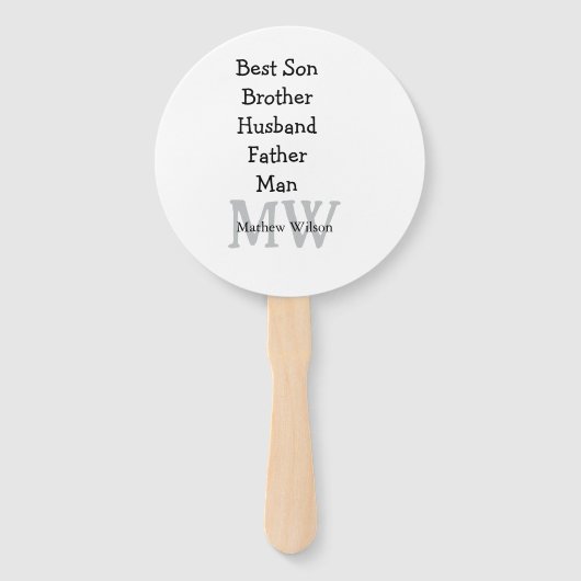 Best man zoon man man vader citaten toevoegen naam handwaaier (Voorkant)