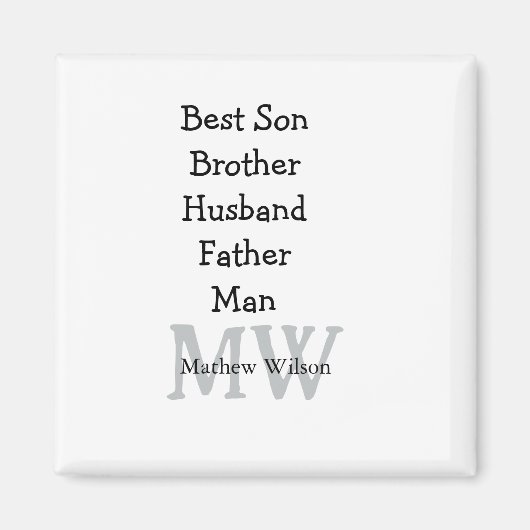 Best man zoon man man vader citaten toevoegen naam magneet (Voorkant)