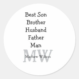 Best man zoon man man vader citaten toevoegen naam ronde sticker