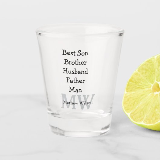 Best man zoon man man vader citaten toevoegen naam shot glas (Voorkant)