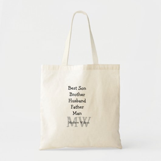 Best man zoon man man vader citaten toevoegen naam tote bag (Voorkant)