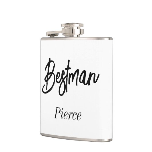 Best man zwart wit bruidsjonkers heupfles (Links)