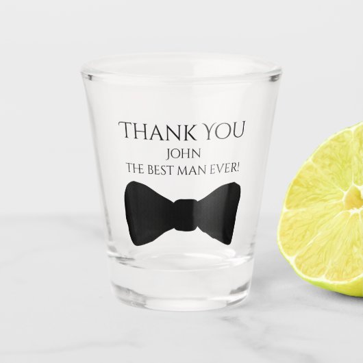 Best Mans Bow Stropdas Shot Glass Glas (Voorkant)