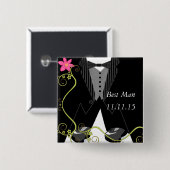 Best ManTuxedo Bow Stropdas Tennis Shoe Wedding Ba Vierkante Button 5,1 Cm (Voorkant /achterkant)