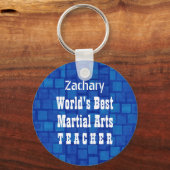 Best Martial Arts Teacher Blue Bricks A03 Sleutelhanger (Voorkant)