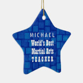 Best Martial Arts Teacher Blue Bricks A13 Keramisch Ornament (Rechts)